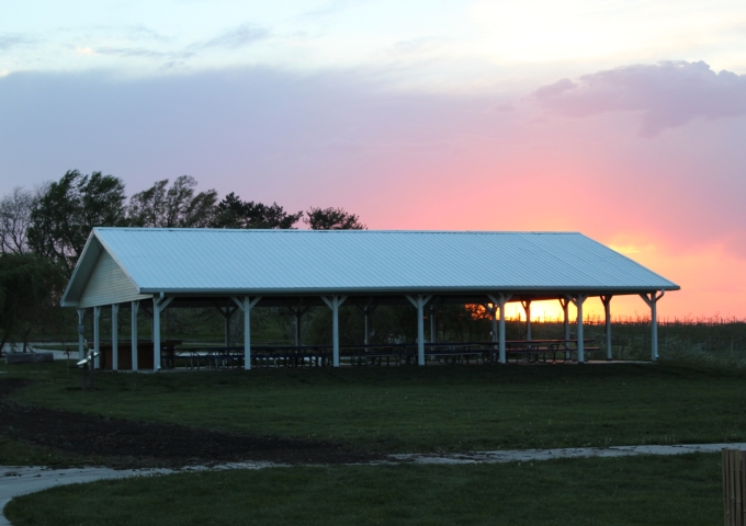 Pavilion at sunset